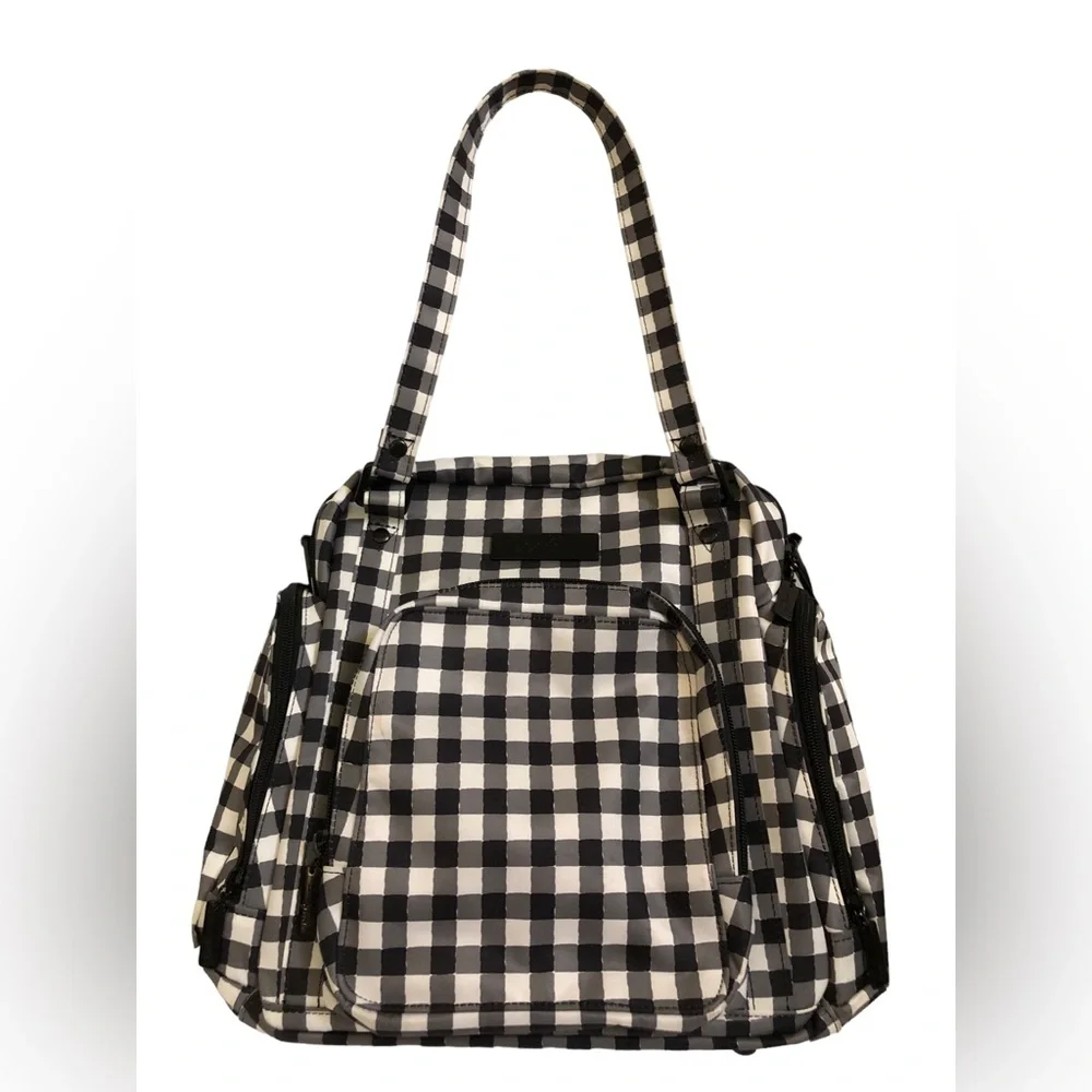 Ju-Ju-Be Black and White Gingham Baby Bag